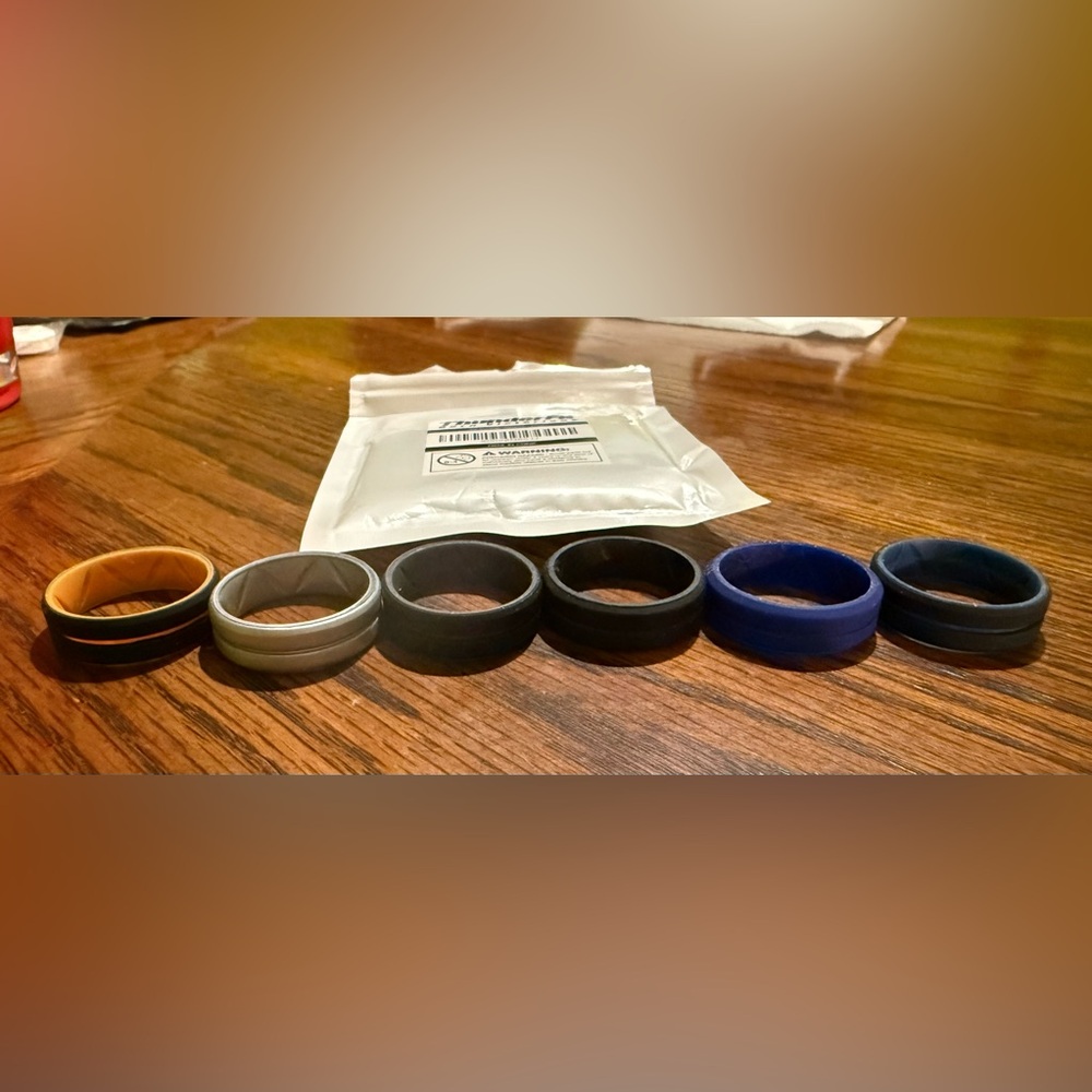 Set of Silicone Rings for Men in Various Colors